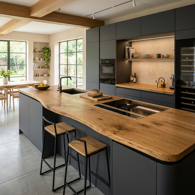 Köök tammepuidust töötasapinnaga