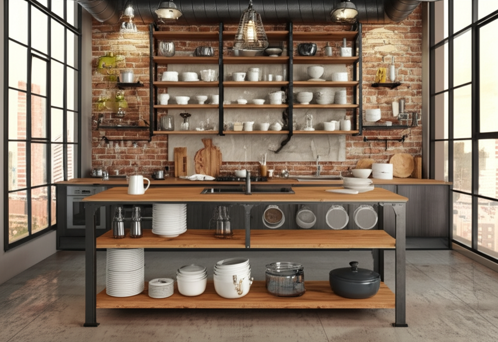 Köök-stuudio loft stiilis