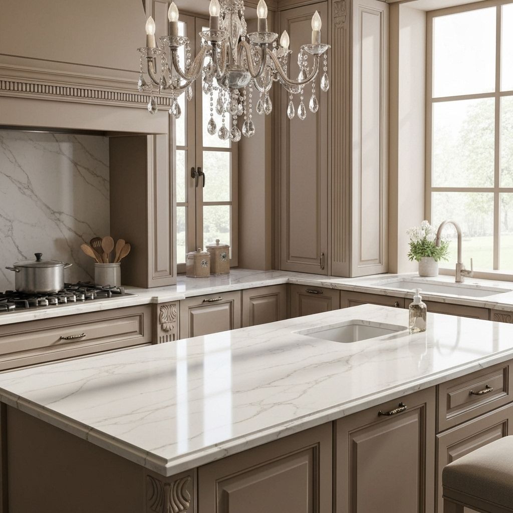 Klassikaline köök Technistone kvartsist töötasapinnaga