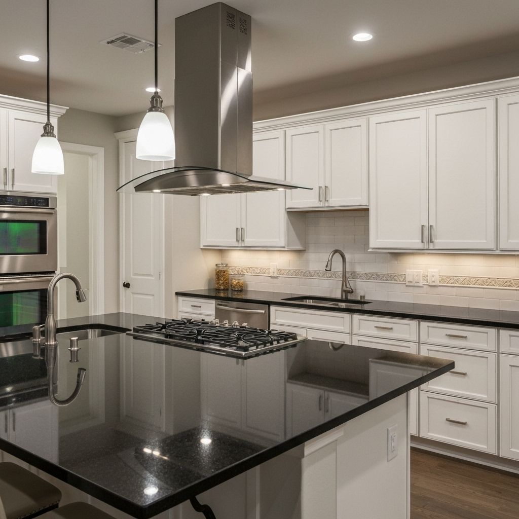 Kaasaegne köök musta graniidiga