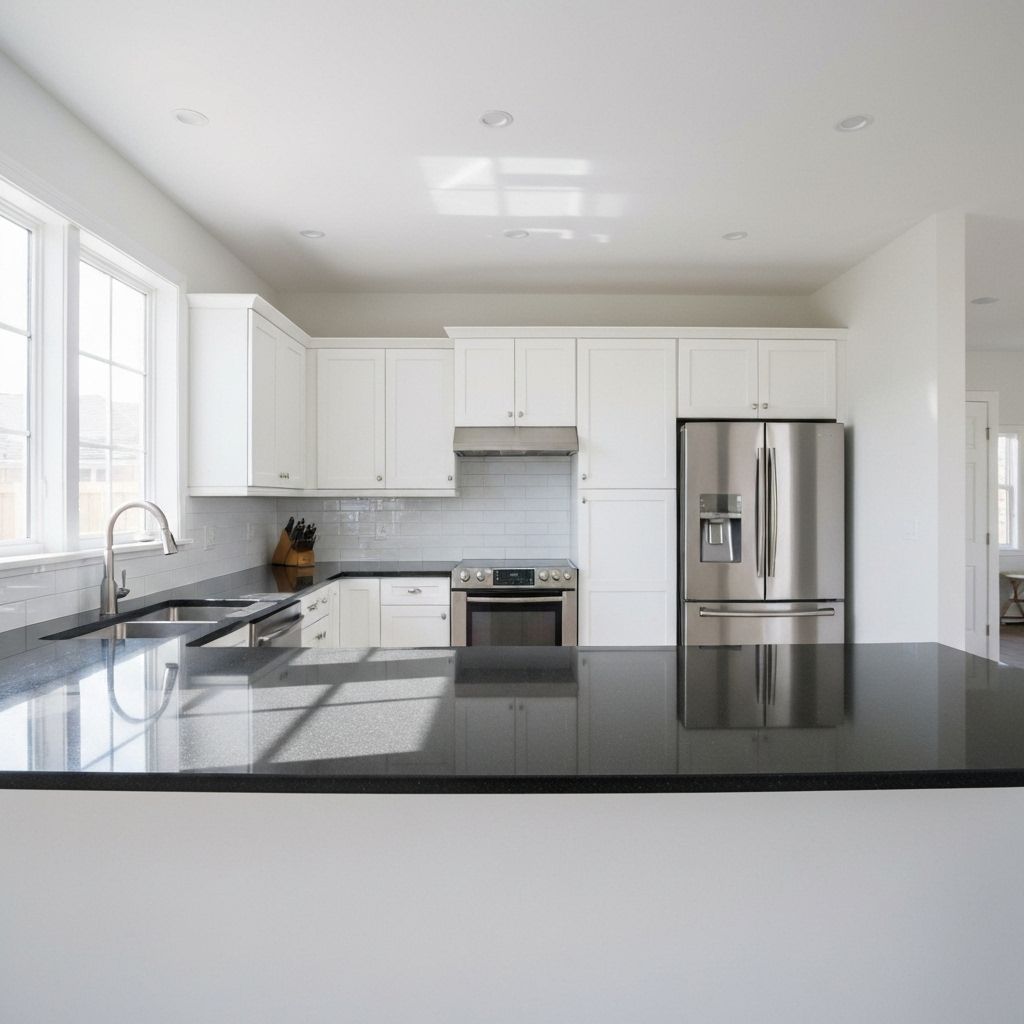 Valge köök Absolute Black graniidiga